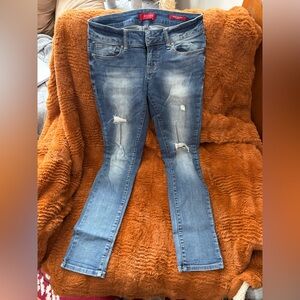 Guess Women's Distressed Skinny Jeans - Blue